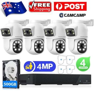 CAMCAMP 8CH 4MP Wired POE Security Camera System Dual Lens for 24/7 Record 500GB - Picture 1 of 11