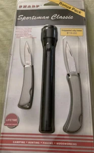 NEW Sharp Sportsmans classic knife set and flashlight- vintage - Picture 1 of 3