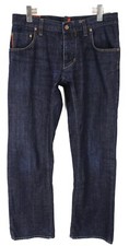 HUGO BOSS Jeans Men's W34/L32 Faded Regular Fit Whiskers Dark Button Fly
