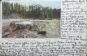 Punch Bowl Geyser Yellowstone National Park Wyoming Undivided Postcard WY 1905 - Picture 1 of 2