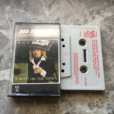 ROD STEWART A NIGHT ON THE TOWN CASSETTE TAPE WARNER BROS 1976 - Image 1 of 2