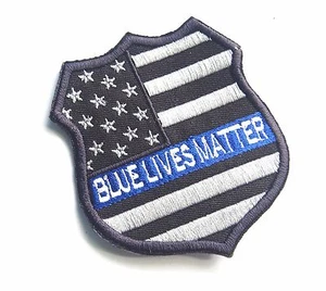 2 Pcs THIN BLUE LINE POLICE BLUE LIVES MATTER HOOK BACKING PATCH 3X3" - Picture 1 of 1