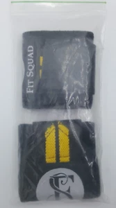 Soporte de muñeca de levantamiento de pesas Fit Squad negro/amarillo - nuevo - Imagen 1 de 4