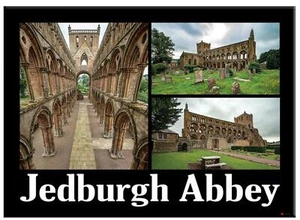 Imán metálico para nevera de montaje Jedburgh Abbey - Imagen 1 de 2