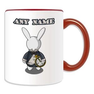 Personalised Gift White Rabbit Mug Money Box Cup Fairy Tale Alice in Wonderland - Picture 1 of 20