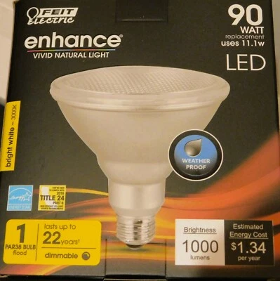 Feit Electric LED Light Bulb,PAR38 90W , 4 Pack, 3000k Bright White, Dimmable - Image 1 of 4