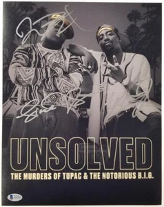 UNSOLVED MURDERS TUPAC AND BIG Cast (3) Signed 11x14 Photo (C) ~ Beckett BAS COA - Picture 1 of 2