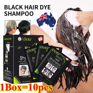 10Pcs/Box Permanent Black Hair Shampoo Dexe Hair Color 5 Minutes Instant Dye AU - Picture 1 of 15