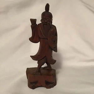 Vintage Chinese Hand Carved Asian Man Fisherman - Picture 1 of 6