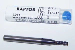 7/64" (.1094") CARBIDE END MILL 4 FLUTE DESTINY RAPTOR FOR STEEL DVH407020C - Picture 1 of 2