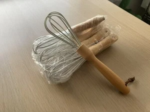 24pcs Pulk Pack Sale 10" Silicone Egg Beater wooden handle Egg Whisk 19CM - Picture 1 of 10