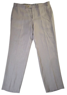 Pantalones Ralph Lauren 100 % lino para hombre 40x32 beige frente plano pierna recta Foto 1 de 4