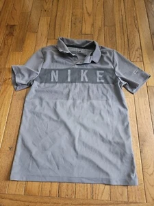 Nike Polo Shirt Boys Large Dri-Fit Golf Grey - Picture 1 of 2
