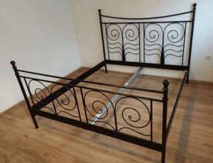 Ikea Noresund Bett Gestell Metall Schwarz Antik 140x200cm Top Zustand - Bild 1 von 1