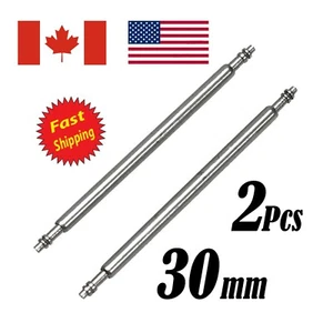 2 Pcs 30mm Watch Band Link Pin Replacement Stainless Steel Double Flanged End. - Bild 1 von 3