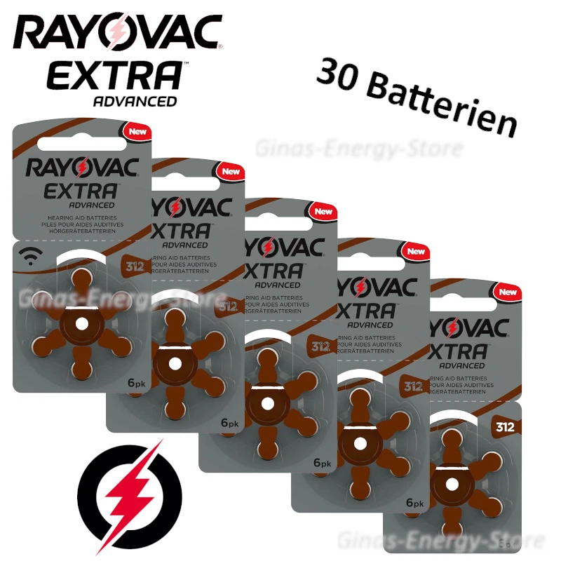 30 x Hörgerätebatterien Typ 312 Rayovac Extra Advanced ZL3