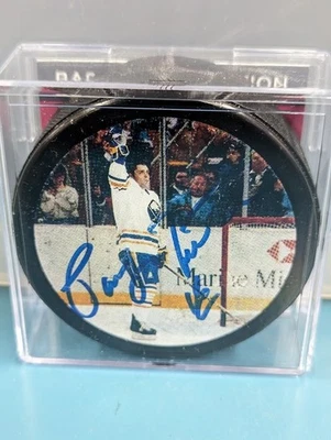 Auténtico disco de hockey autógrafo firmado por la NHL Pat Lafontaine Buffalo Sabres certificado de autenticidad JSA Foto 1 de 2