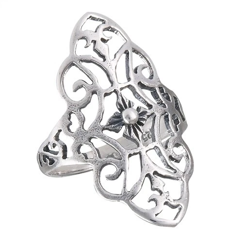 Sterling Silver Filigree with Scroll Ring - Image 1 of 1