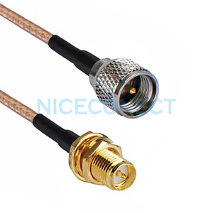 Cable coleta mini UHF macho a RP-SMA hembra (pin macho) RG316 20 cm para WiFi - Imagen 1 de 3