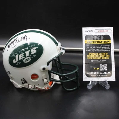 Minicasco firmado por Wayne Chrebet Riddell autógrafo de los New York Jets JSA D13617 Foto 1 de 4