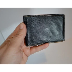 Jinbaolai Wallet Black Leather Minimalist Thin - Imagen 1 de 6