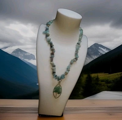 Collar de cuentas de piedra de cristal de aventurina Foto 1 de 4