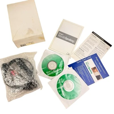 Nuance Dragon Naturally Speaking Speech Recognition Software Microphone Headset - Image 1 of 4