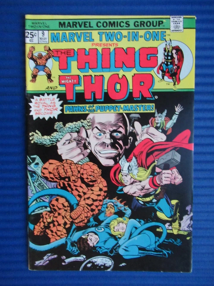 MARVEL TWO-IN-ONE # 9 - (VF-) -THING/THE MIGHTY THOR-PAWNS OFTHE  PUPPET-MASTER - image 1 of 4