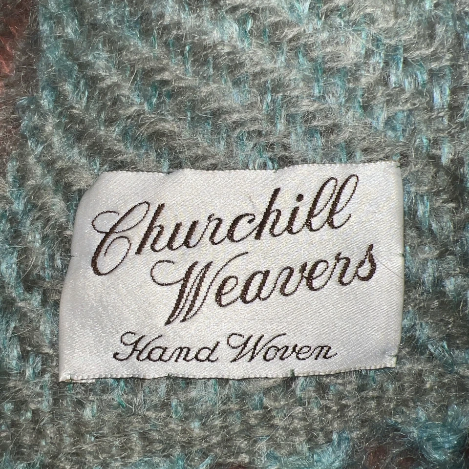 "Manta tejida a mano Churchill Weavers borgoña de colección etiqueta original 46X70"" (D3)" Foto 1 de 4