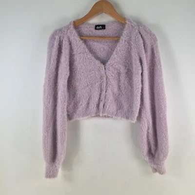 Dotti Mujer Cárdigan Punto Talla S Morado Crop Manga Larga Cuello en V 121138 Foto 1 de 4