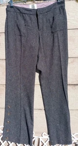 Pantalones para mujer Anthropologie Elevenses pierna ancha botón flujo talla 8 nuevos sin etiquetas marrón - Imagen 1 de 7