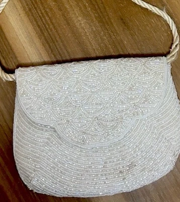 Magid Vintage White Beaded Handbag - Image 1 of 4