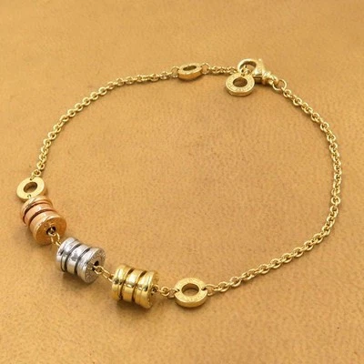 PULSEIRA AUTÊNTICA BVLGARI B-ZERO1 OURO AMARELO 18K OURO BRANCO OURO ROSA UNISSEX F/S - Imagem 1 de 4