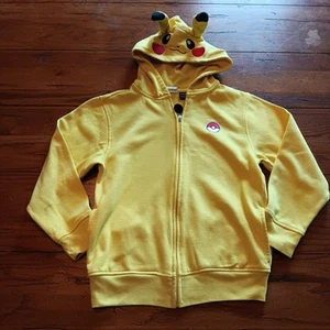 Pokemon Full Zip Hoodie Pikachu Kids Size Medium Yellow - Picture 1 of 7
