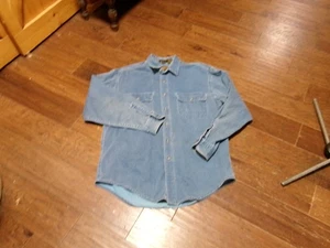 Vintage Eddie Bauer Elkhorn Twill Denim Button Up Shirt large denim shirt - Picture 1 of 6