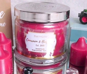 PartyLite ZIMT LORBEER⛄️🌲3 Docht Duftwachsglas + 6 Votiv + 12 TL OVP G73199⭐️🎄 - Bild 1 von 8