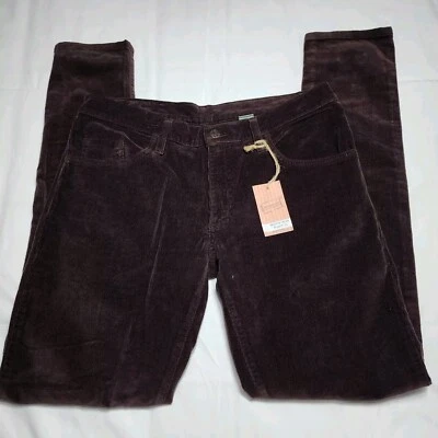 VINTAGE Solo Semore Jeans Womens 34 Brown Corduro Skinny Leg Deadstock 90s Y2K - Image 1 of 4