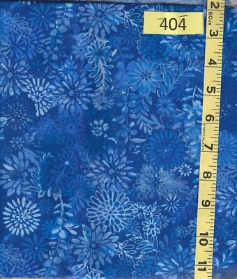 blue flowers on dark blue background (#404) cotton quilt fabric 1 yard  - Image 1 of 3