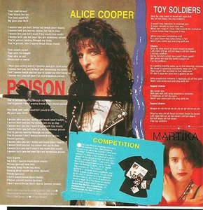 ALICE COOPER Poison lyrics magazine PHOTO / clipping 8x8 inches - Imagen 1 de 1