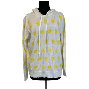 Eight 18 Hooded Sweater XL White With Lemons Long Sleeve Women’s NWT - Picture 1 of 11