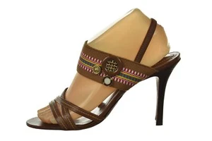 NUEVOS zapatos de mujer Schutz talla 8 B 39 marrón rojo hondas tacones de aguja cuero - Imagen 1 de 6