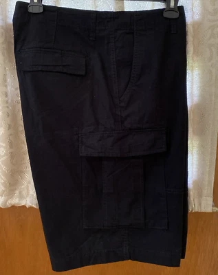 OLD NAVY CARGO SHORTS~40~BLACK~100% COTTON~10" INSEAM~FLAT FRONT - Image 1 of 4