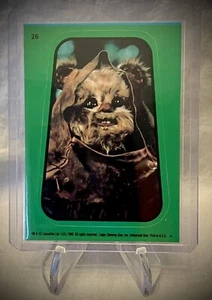 1983 STAR WARS - EWOK - Return of the Jedi ROTJ - Topps Green Sticker #26 - Picture 1 of 5
