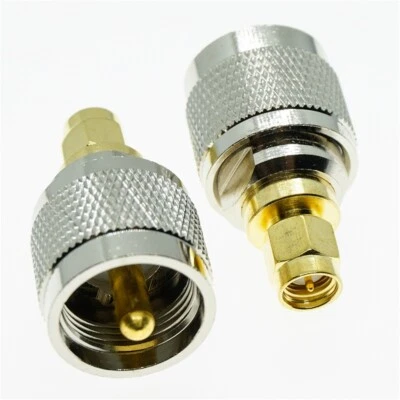 SMA male plug to PL-259 PL259 UHF male plug Straight RF Connector Adapter - Image 1 of 2