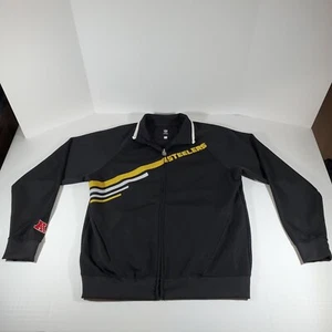 Pittsburgh Steelers Mens Size Large NFL Pro Line Full Zip Ribbed Black Jacket  - Picture 1 of 9