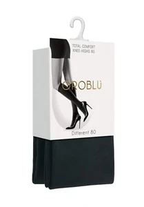 5 Pack Oroblu Mi Bas Different 80 knee-highs invisible toe anatomical border - Picture 1 of 2