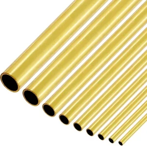 Brass Round Tube Set, High Strength, Seamless, Straight Pipe Tubing, Hobby Model - Picture 1 of 3