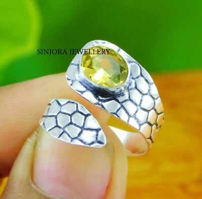 Citrine Gemstone 925 sterling silver handmade Gift Ring US size 5 to 13 - Image 1 of 4