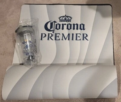 NUEVA ESTERILLA DE YOGA CORONA PREMIER CON COCTELERA DE PROTEÍNAS BOTELLA/TAZA BATIDOR BOLA ALAMBRE CERVEZA Foto 1 de 4
