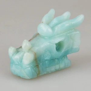 2" Natural Green Jasper Carved Dragon Skull Quartz Crystal Figurine Carving 031 - Picture 1 of 8